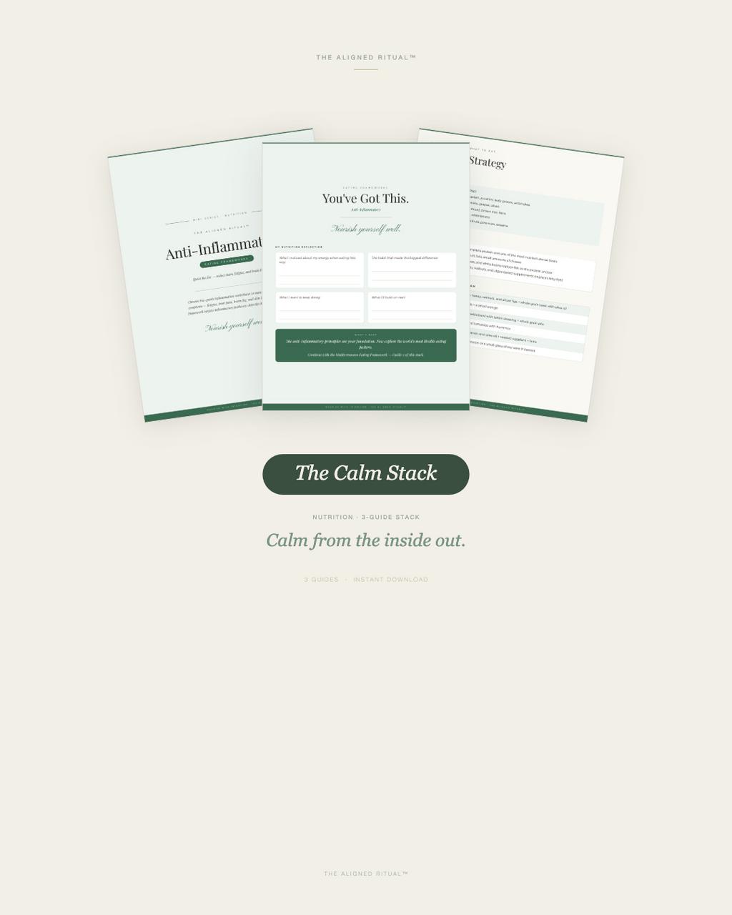 The Calm Stack — Anti-Inflammatory + Mediterranean Eating Guides (3-Guide Bundle)