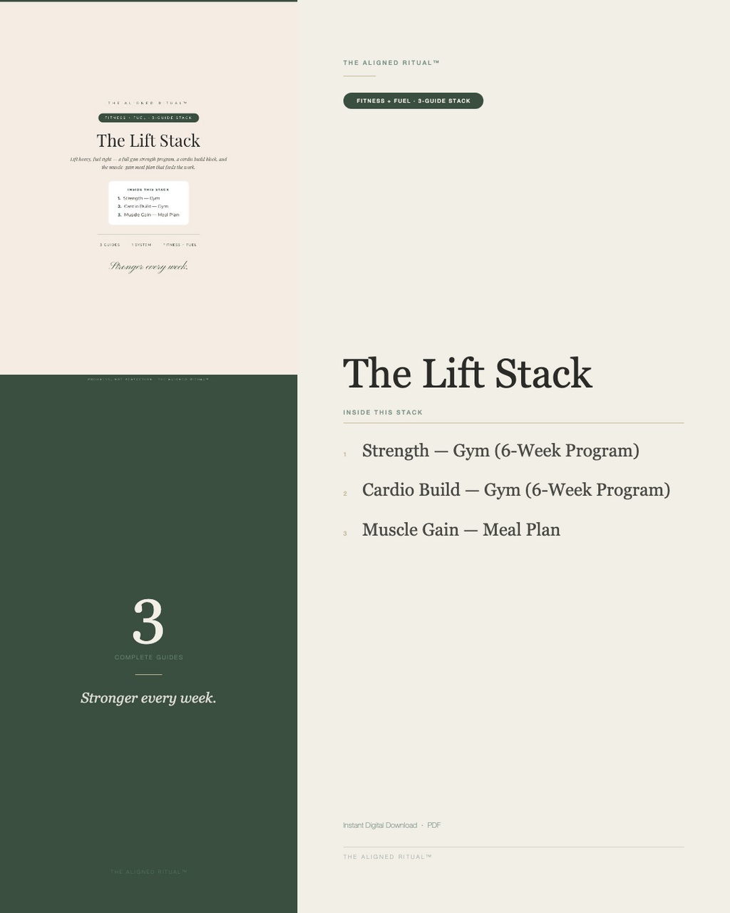 The Lift Stack — Gym Strength + Cardio Programs with Muscle Gain Meal Plan