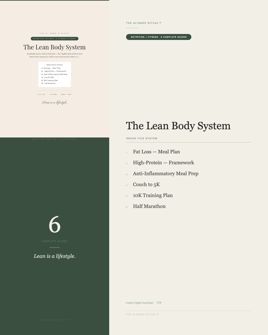 The Lean Body System — Fat Loss Nutrition + Couch to 5K Through Half Marathon (6 Guides)
