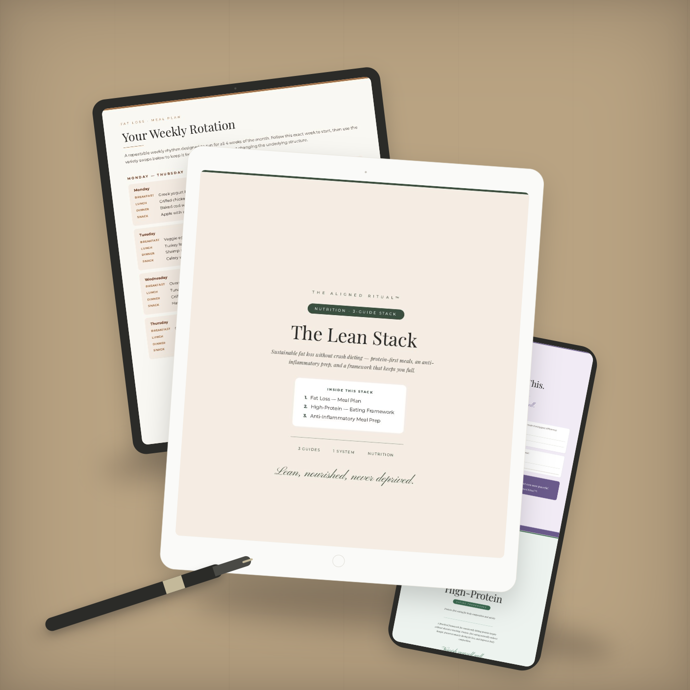 The Lean Stack — Fat Loss Meal Plan + High-Protein Framework & Anti-Inflammatory Prep (3-Guide Bundle)