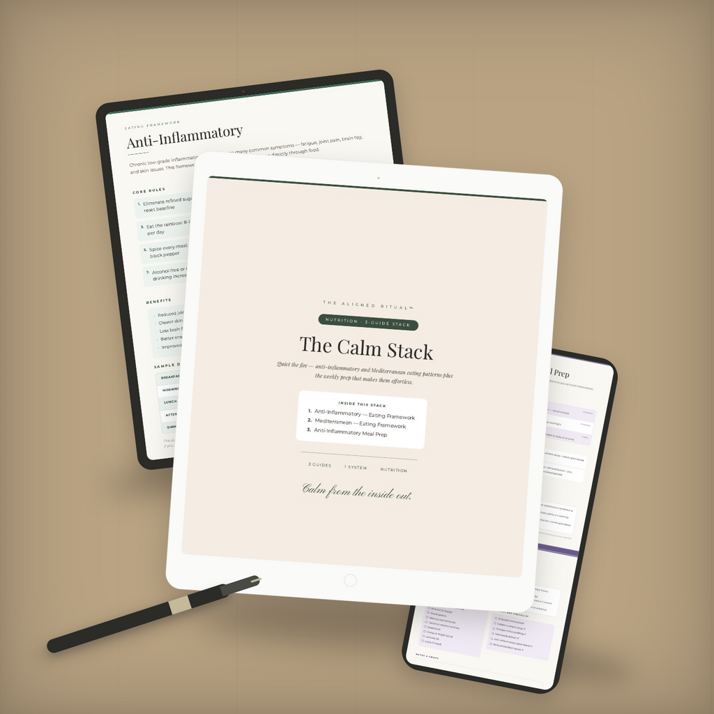 The Calm Stack — Anti-Inflammatory + Mediterranean Eating Guides (3-Guide Bundle)