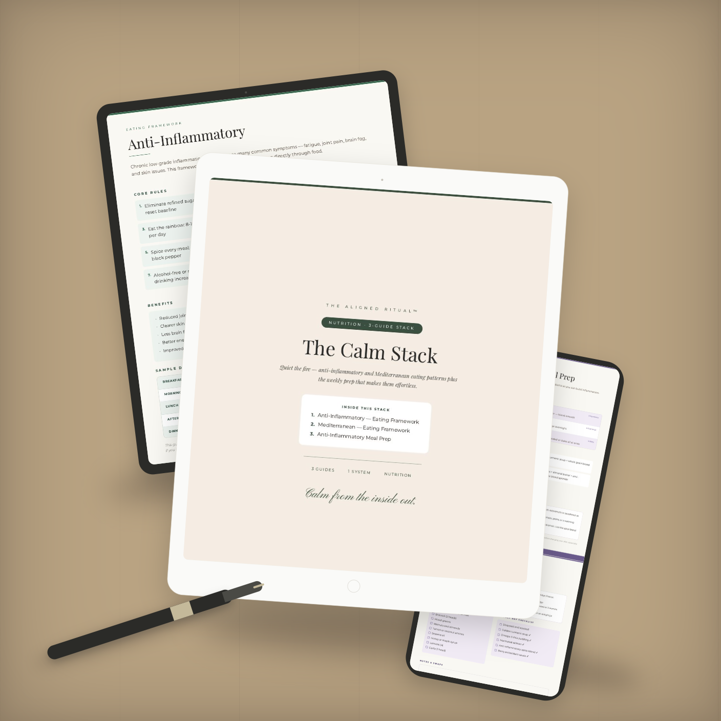 The Calm Stack — Anti-Inflammatory + Mediterranean Eating Guides (3-Guide Bundle)