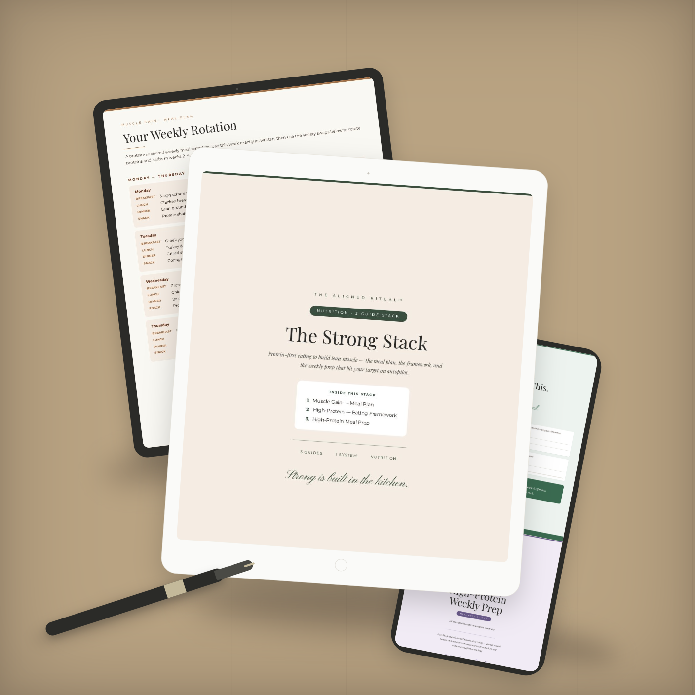 The Strong Stack — Muscle Gain Meal Plan + High-Protein Framework & Prep (3-Guide Bundle)