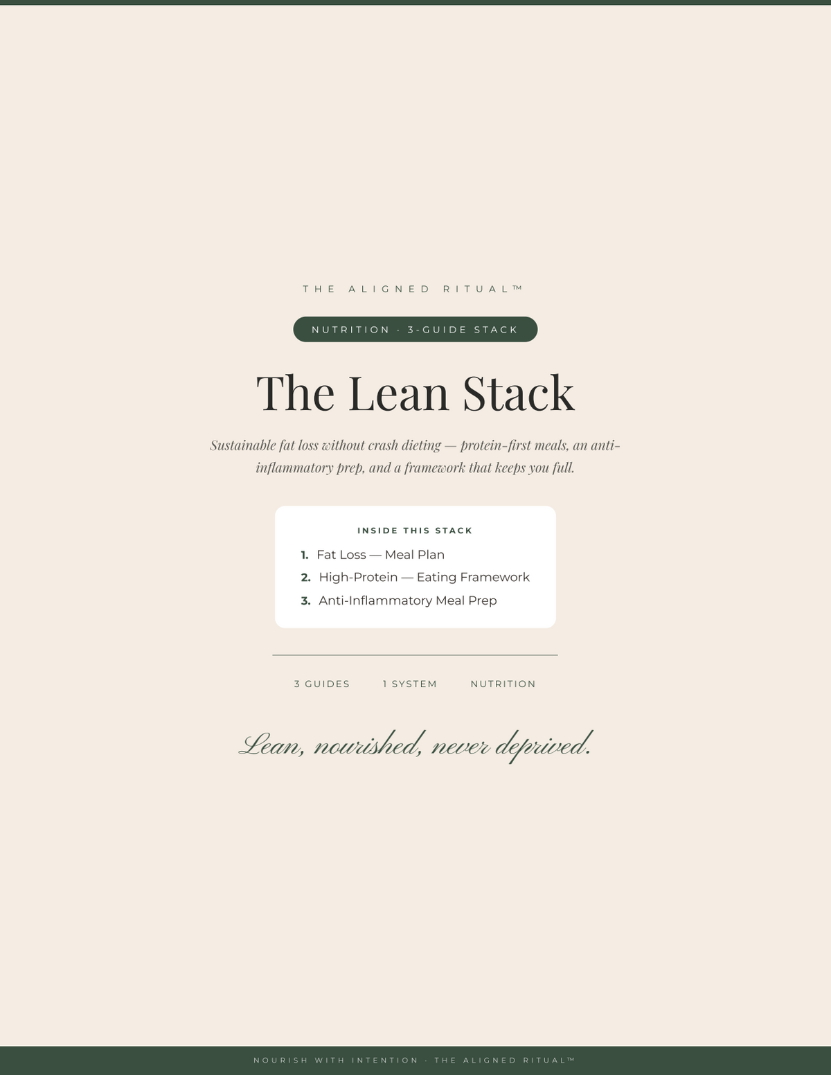 The Lean Stack — Fat Loss Meal Plan + High-Protein Framework & Anti-Inflammatory Prep (3-Guide Bundle)