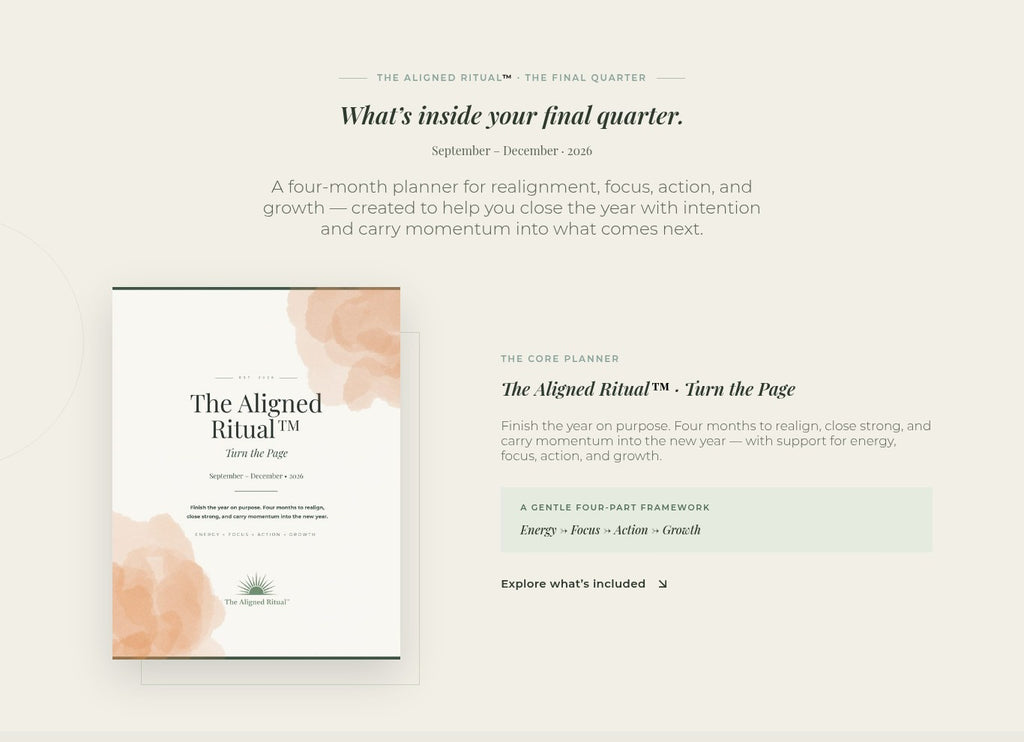 The Aligned Ritual™ Turn the Page — Sept–Dec 2026 (Digital Edition, PDF)